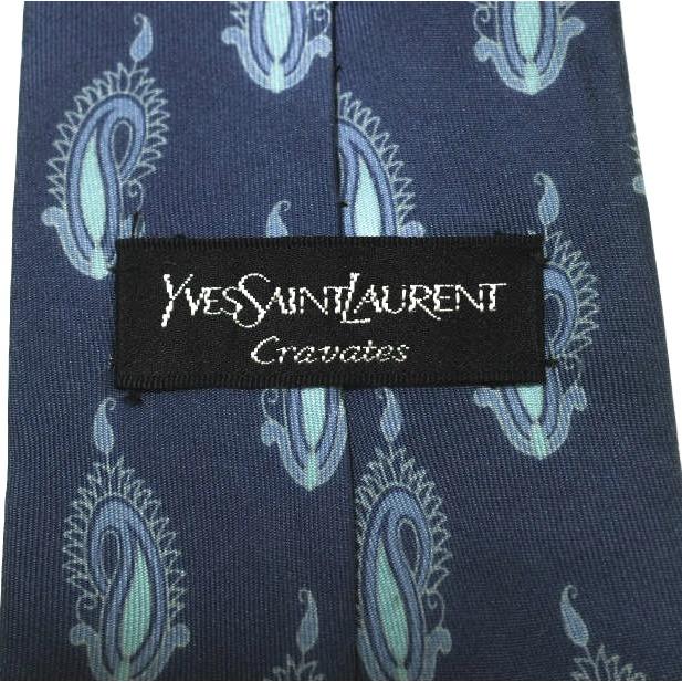 YVES SAINT LAURENT イヴサンローラン Cravates ペイズリーシルクネクタイ NAVY g20671 |  | 04