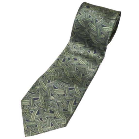 Calvin Klein カルバンクライン 日本製 総柄シルクネクタイ NAVY/GREEN ck g20674 |  | 01