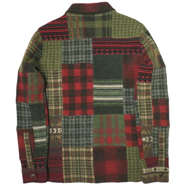 RRL ダブルアールエル Patchwork Work Shirt Sweater パッチワーク ワークシャツ セーター XS RED Double RL チェック 定価202,400円 |  | 01