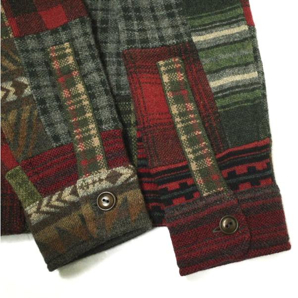 RRL ダブルアールエル Patchwork Work Shirt Sweater パッチワーク ワークシャツ セーター XS RED Double RL チェック 定価202,400円 |  | 03