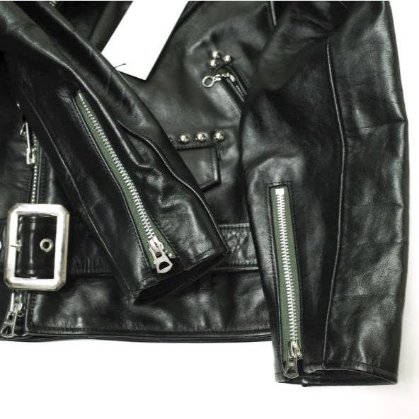 サイズ1 SACAI 22AW Schott  レザーライダースジャケット 新品 sacai x schott サカイ ショット 22AW 別注 Leather Studs