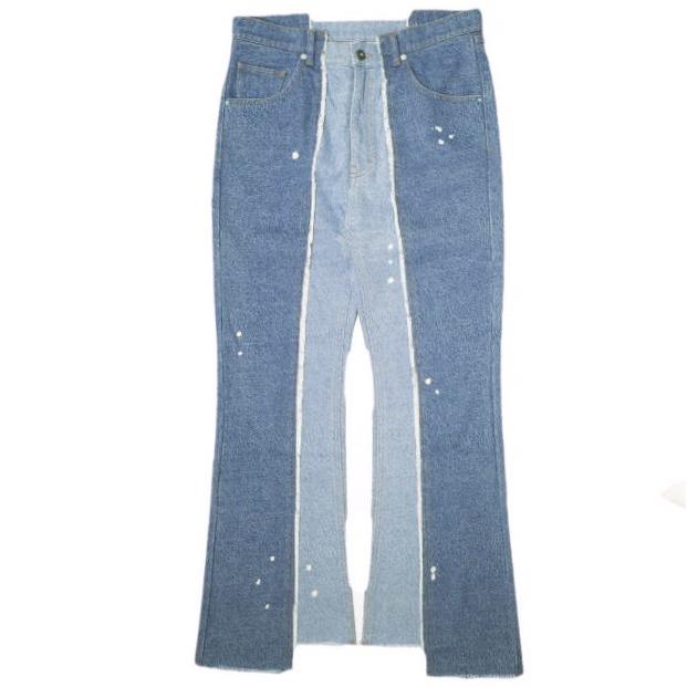 新品 Danke Schon ダンケシェーン 23AW reDNM+1 FLARE リメイクフレアデニムパンツ 23A-PTL066 L Indigo ジーンズ サンプル品 g20756 | 