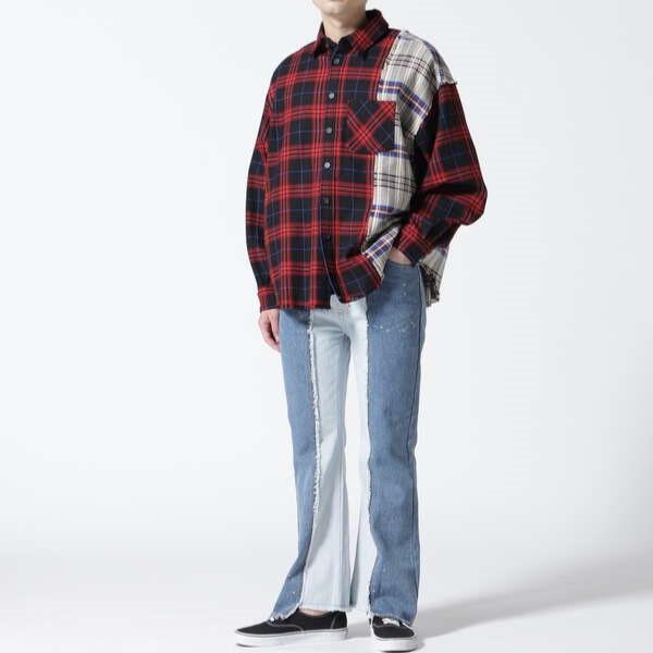 新品 Danke Schon ダンケシェーン 23AW reDNM+1 FLARE リメイクフレアデニムパンツ 23A-PTL066 L Indigo ジーンズ サンプル品 g20756 |  | 02
