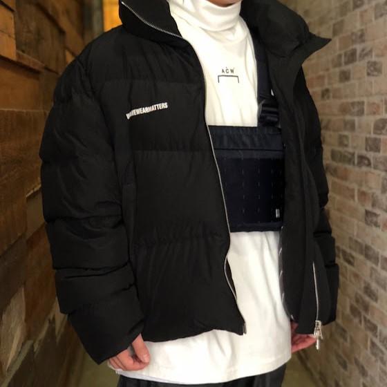 WWWM What We Wear Matters ワットウィーウェアマターズ BACK SNAP BUTTON LOGO PUFFER JACKET ダウンジャケット L ブラック g20770 |  | 02