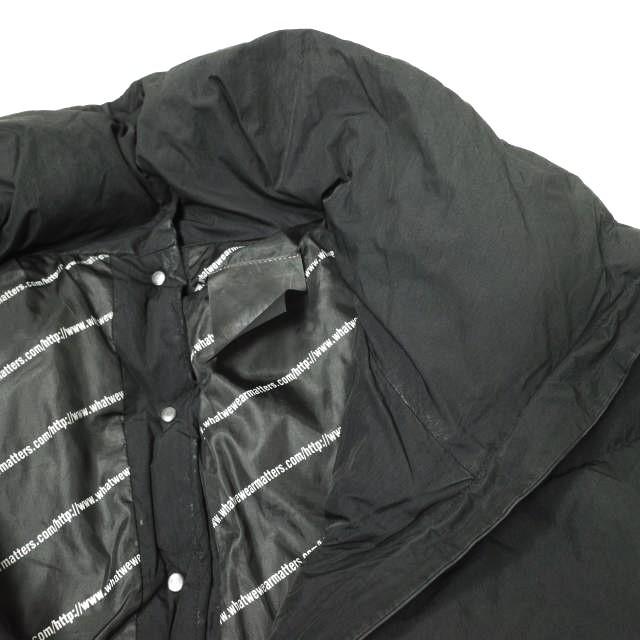 WWWM What We Wear Matters ワットウィーウェアマターズ BACK SNAP BUTTON LOGO PUFFER JACKET ダウンジャケット L ブラック g20770 |  | 08