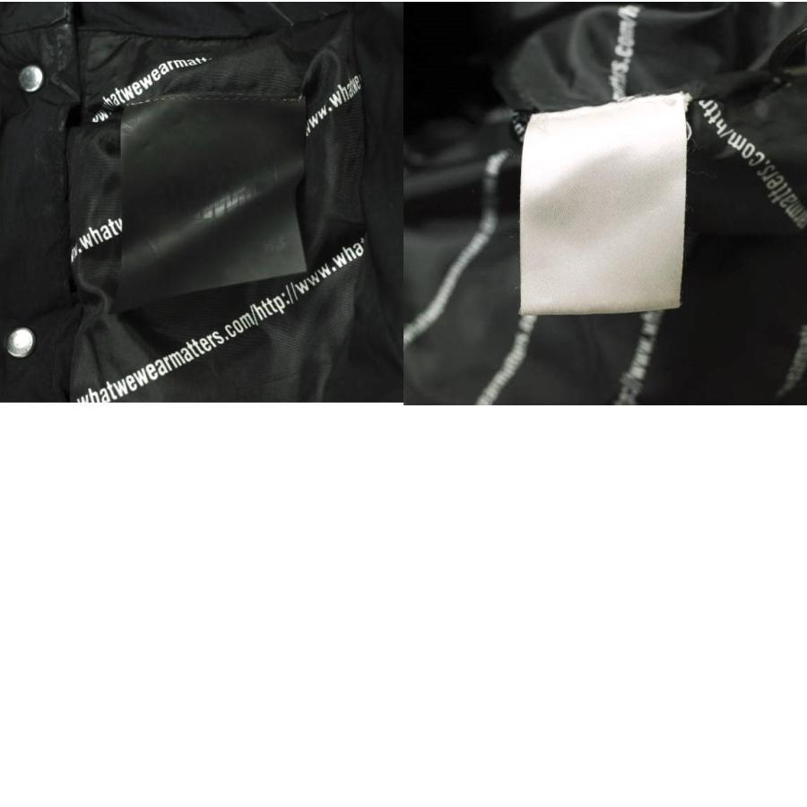 WWWM What We Wear Matters ワットウィーウェアマターズ BACK SNAP BUTTON LOGO PUFFER JACKET ダウンジャケット L ブラック g20770 |  | 09