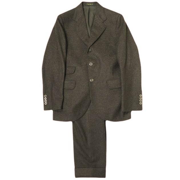 RRL ダブルアールエル WOOL PLAID SUIT MADE IN ITALY ウールチェックスーツ セットアップ JK:36(S)/PT:28 ブラウン Double RL g20849 | 