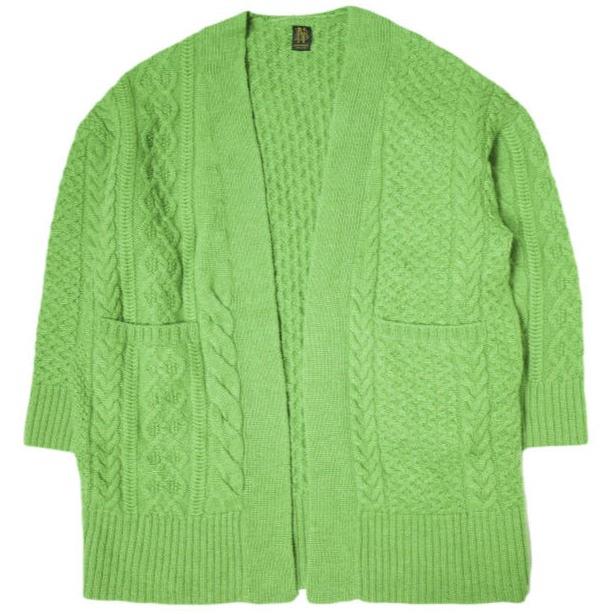 BATONER x BEAMS バトナー ビームス 19AW 別注 WOOL ALPAKA CABLE CARDIGAN ウールアルパカケーブルカーディガン BN-19FL-042 2 GREEN | 