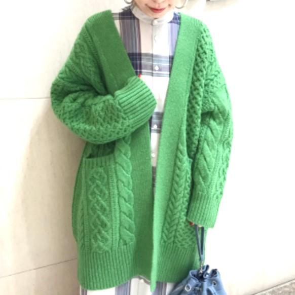 BATONER x BEAMS バトナー ビームス 19AW 別注 WOOL ALPAKA CABLE CARDIGAN ウールアルパカケーブルカーディガン BN-19FL-042 2 GREEN |  | 03