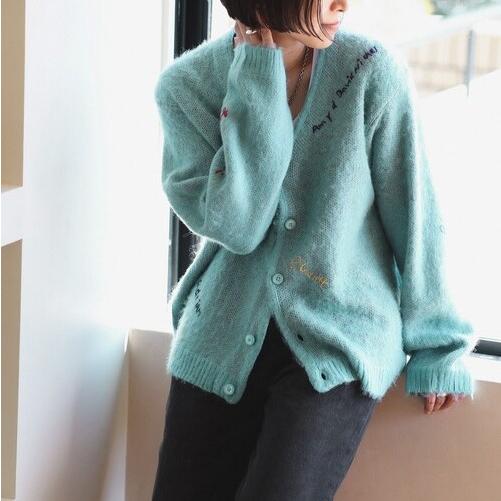 B:MING by BEAMS ビーミング バイ ビームス 23AW ambiance シャギーネームカーディガン ONE SIZE SAX ニット トップス g20905 |  | 03