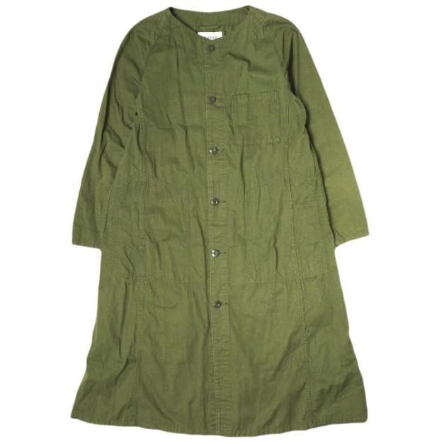 BEAMS BOY ビームスボーイ ワッシャーオーバーワンピース 13-26-0542-791 Free OLIVE ノーカラー ミリタリー シャツ トップス g20920 | 