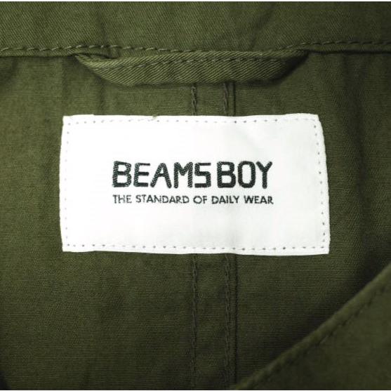BEAMS BOY ビームスボーイ ワッシャーオーバーワンピース 13-26-0542-791 Free OLIVE ノーカラー ミリタリー シャツ トップス g20920 |  | 03