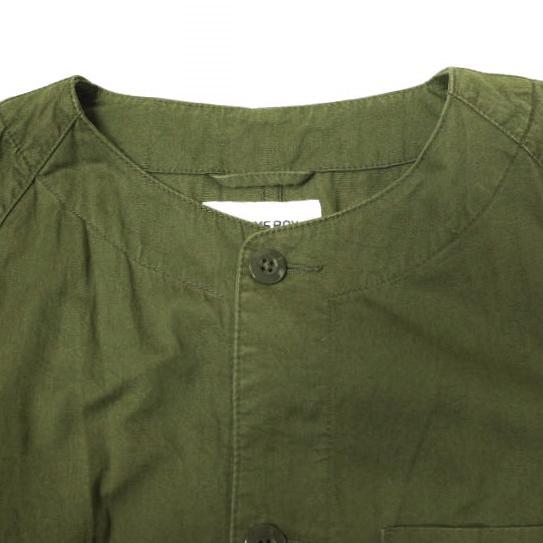 BEAMS BOY ビームスボーイ ワッシャーオーバーワンピース 13-26-0542-791 Free OLIVE ノーカラー ミリタリー シャツ トップス g20920 |  | 04