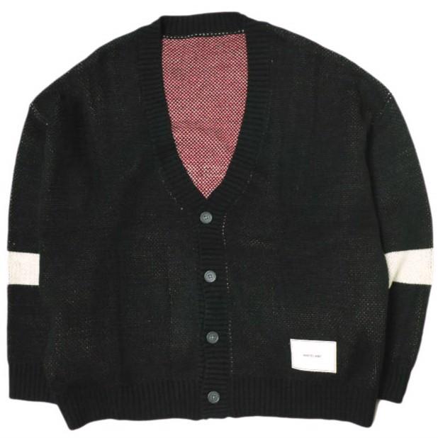 WHITELAND ホワイトランド 23AW WEB＆DEPOT限定 SCHOOL LOGO CARDIGAN スクールロゴニットカーディガン Free ブラック LHP サンプル品 | 