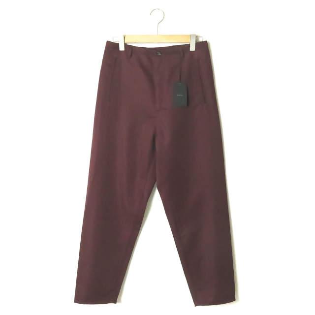 新品 bukht ブフト 19AW NO SEAM PANTS HIGH DENSITY POLYESTER TWILL ノーシーム ワイドテーパードパンツ BV-35801 2(M) Burgundy ☆g2096 | 