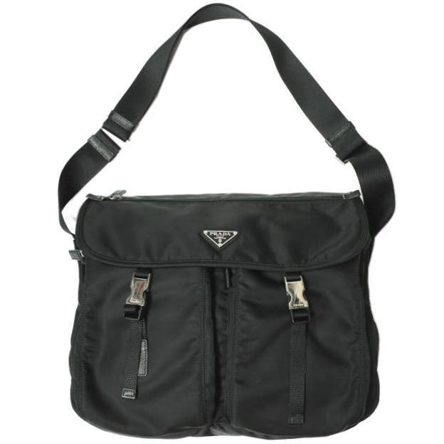 PRADA プラダ Vela Nylon Buckle Messenger Bag ヴェラナイロン ショルダーバッグ 1BD738 BLACK(F0002 NERO) トライアングルロゴ g20982 | 