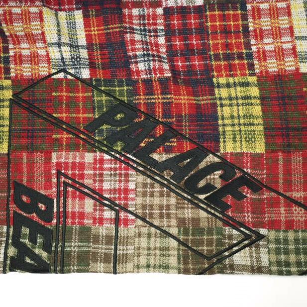 PALACE x BEAMS PLUS パレス ビームスプラス 24AW 別注 BLANKET チェックパッチワーク 大判ブランケット 38-65-0066-156 RED/BEIGE【新古品】【中古】【PALACE × BEAMS PLUS】 新品 PALACE x BEAMS PLUS パレス ビームスプラス 24AW 別注 BLANKET