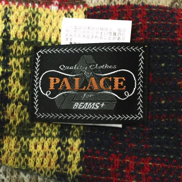 PALACE x BEAMS PLUS パレス ビームスプラス 24AW 別注 BLANKET チェックパッチワーク 大判ブランケット 38-65-0066-156 RED/BEIGE【新古品】【中古】【PALACE × BEAMS PLUS】 新品 PALACE x BEAMS PLUS パレス ビームスプラス 24AW 別注 BLANKET