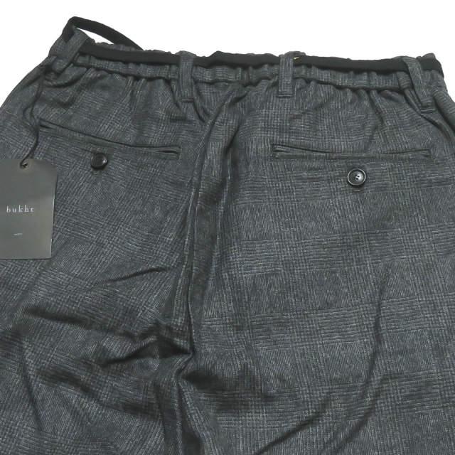 新品 bukht ブフト 18AW EASY TROUSERS グレンチェックイージートラウザーズ BV-95811 2(M) チャコールグレー パンツ スラックス ☆☆g2104 |  | 05