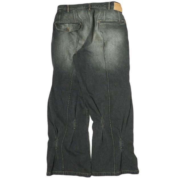 KHOKI コッキ 25SS 日本製 Pleat-design denim pants プリーツデザインデニムパンツ 25ss-p-09 2 Black ジップフライ ジーンズ ボトムス【新古品】【中古】【KHOKI】 新品 KHOKI コッキ 25SS 日本製 Pleat-design denim pants プリーツ