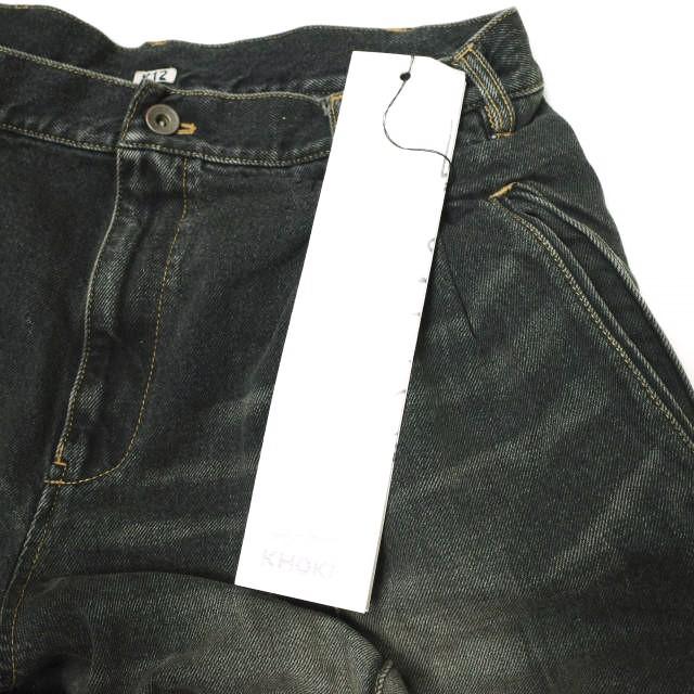 コッキ　khoki プリーツデザインチノパンツ　サイズ3 コッキ KHOKI 3D cutting sweat pants （Black） -FASCINATE