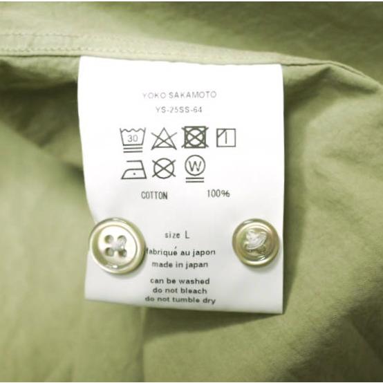 新品 yoko sakamoto ヨーコサカモト 25SS 日本製 BAND COLLAR SHIRT バンドカラーシャツ YS-25SS-64 L MINT GREEN 長袖 トップス 新品 yoko sakamoto ヨーコサカモト 25SS 日本製 BAND COLLAR SHIRT
