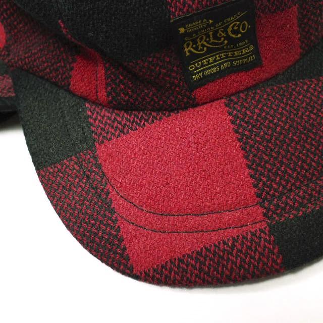 新品 RRL ダブルアールエル EAR FLAP HUNTING CAP バッファローチェック イヤーフラップハンティングキャップ S RED Double RL パイロット |  | 04