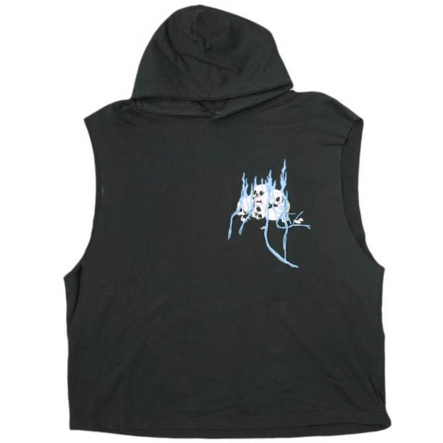 DIESEL ディーゼル S-Drove ノースリーブパーカー L ブラック スウェット スカル トップス g21173 | 