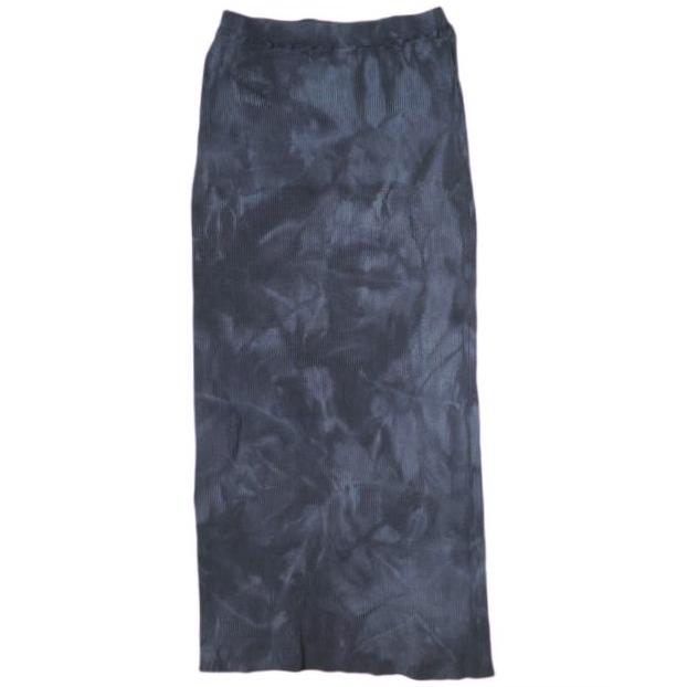Steven Alan スティーブンアラン TIE DYE RIB LONG SKIRT タイダイ柄リブロングスカート 8224-199-0316 Free NAVY タイト ボトムス g21195 | 