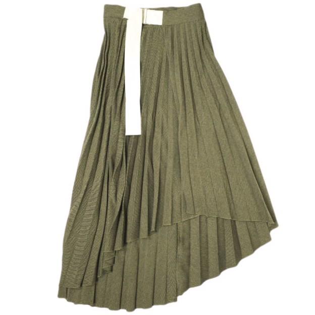 LEINWANDE ラインヴァンド PLEATS WRAPPED SKIRT プリーツラップスカート 0219030701 Free MIX ロング ボトムス【新古品】【中古】【LEINWANDE】 新品 LEINWANDE ラインヴァンド PLEATS WRAPPED SKIRT プリーツラップ