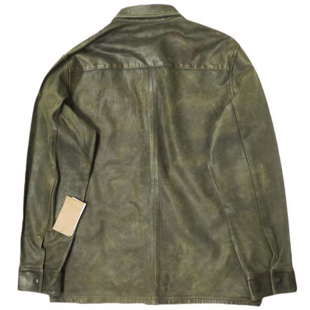 RRL ダブルアールエル レザー シャツ ジャケット スエード 牛革 表記M 新品 RRL ダブルアールエル 25SS Hand-Distressed Leather