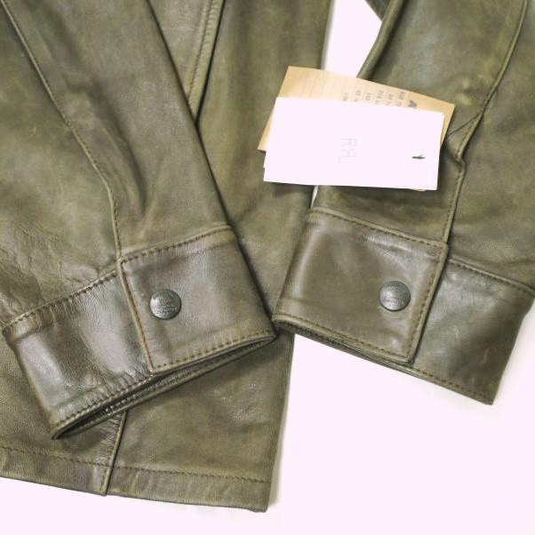 新品 RRL ダブルアールエル 25SS Hand-Distressed Leather Overshirt
