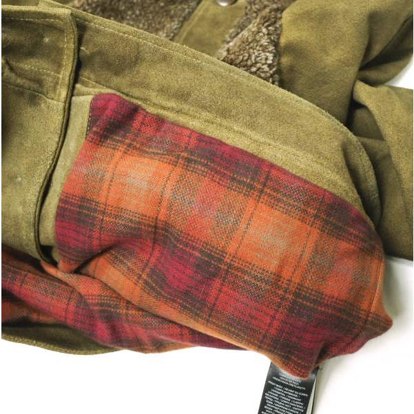 新品 RRL ダブルアールエル 25SS シアリングパネルド ラフアウトスエードジャケット S Brown Double RL グリズリー 熊ジャン 定価506,000円 |  | 08