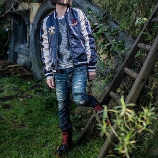 グラム スカジャン シェパーズゴッド マリア キリスト 刺繍 ネイビー M glamb グラム Shepherd's God Blouson シェパーズゴッドスカジャン