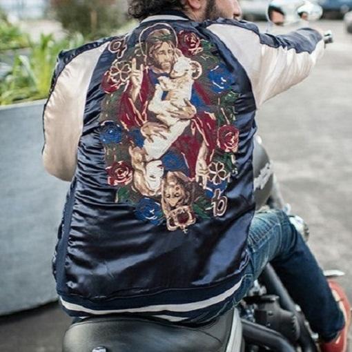 【激レア】GOD LOVES YOU 刺繍 グランジ フィッシャーマンジャケット glamb グラム Shepherd's God Blouson シェパーズゴッドスカジャン