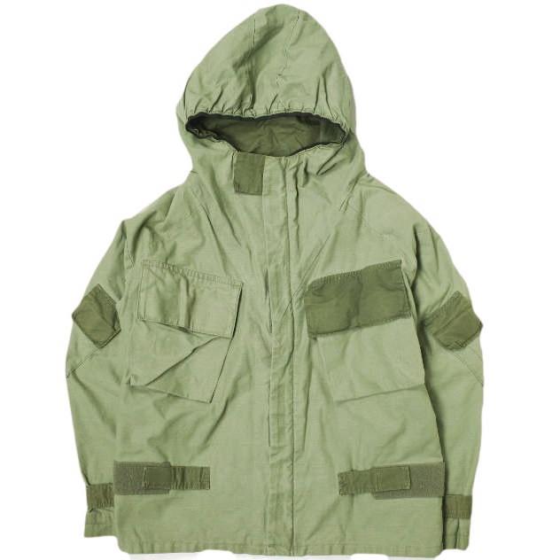 dahl'ia ダリア 日本製 バックサテン リメイクミリタリージャケット M OLIVE フーデッド ブルゾン アウター g21405 | 