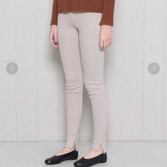 H BEAUTY＆YOUTH エイチ ビューティーアンドユース 日本製 RIB LEGGINGS ストレッチコットンリブレギンス 1614-222-4751 ベージュ パンツ |  | 02
