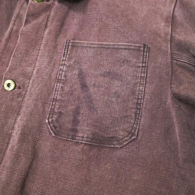 フレンチヴィンテージ 月桂樹ボタン オーバーダイコットンキャンバス