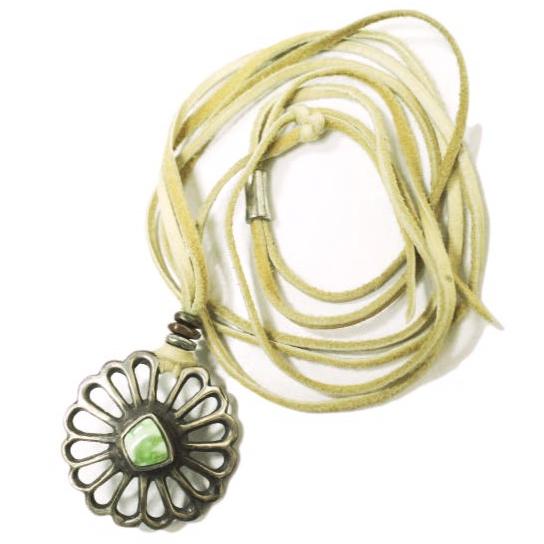 Sam Yah SY刻印 Carico Lake Turquoise シルバーネックレス SILVER インディアンジュエリー 革紐 ターコイズ EQUALIZE ペンダント g21435 | 