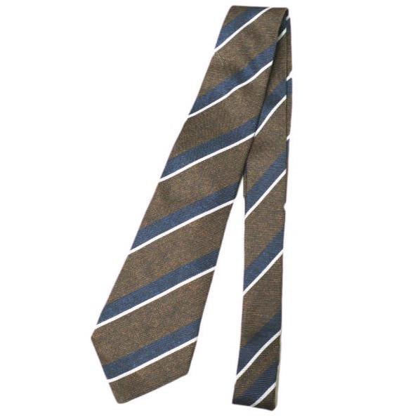 KITON キートン イタリア製 レジメンタルシルクネクタイ BROWN/NAVY ストライプ タイ g21467 | 