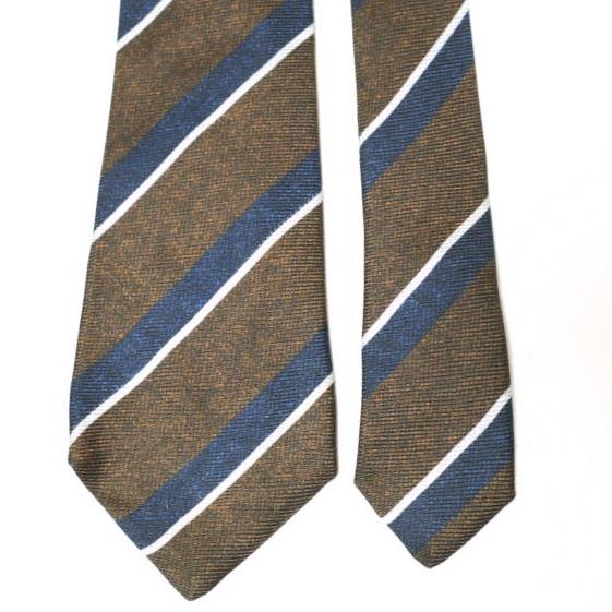 KITON キートン イタリア製 レジメンタルシルクネクタイ BROWN/NAVY ストライプ タイ g21467 |  | 02