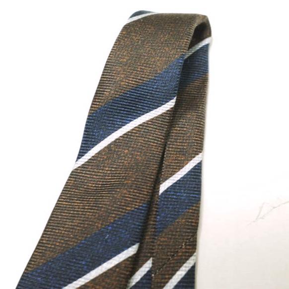 KITON キートン イタリア製 レジメンタルシルクネクタイ BROWN/NAVY ストライプ タイ g21467 |  | 03