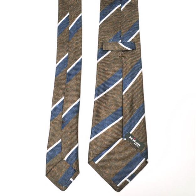 KITON キートン イタリア製 レジメンタルシルクネクタイ BROWN/NAVY ストライプ タイ g21467 |  | 04