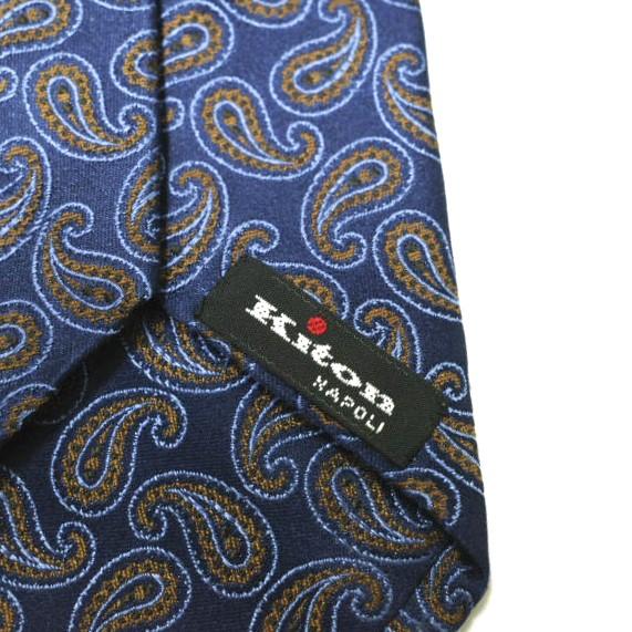 KITON キートン イタリア製 ペイズリーシルクネクタイ NAVY g21468 |  | 05