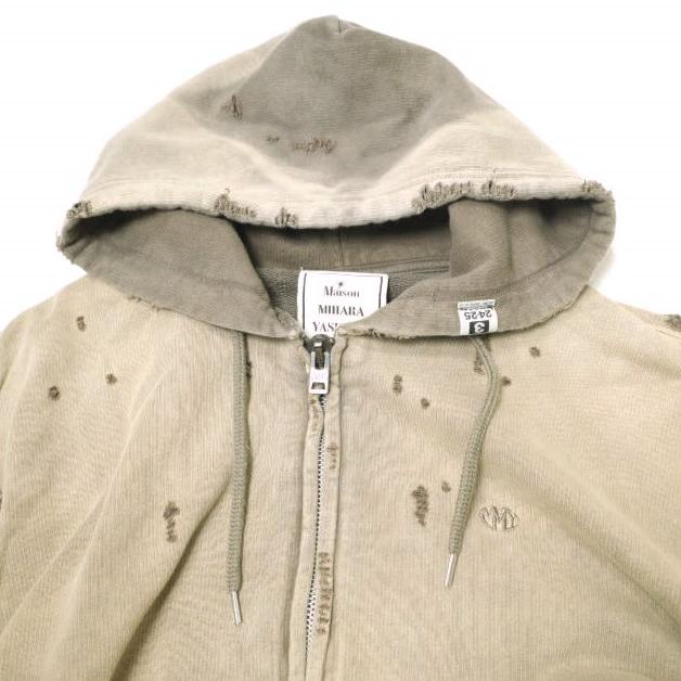 MIHARA YASUHIRO SUN FADED PARKA ジップパーカー Maison MIHARA YASUHIRO - 【24AW】サンフェーデッド ダメージ