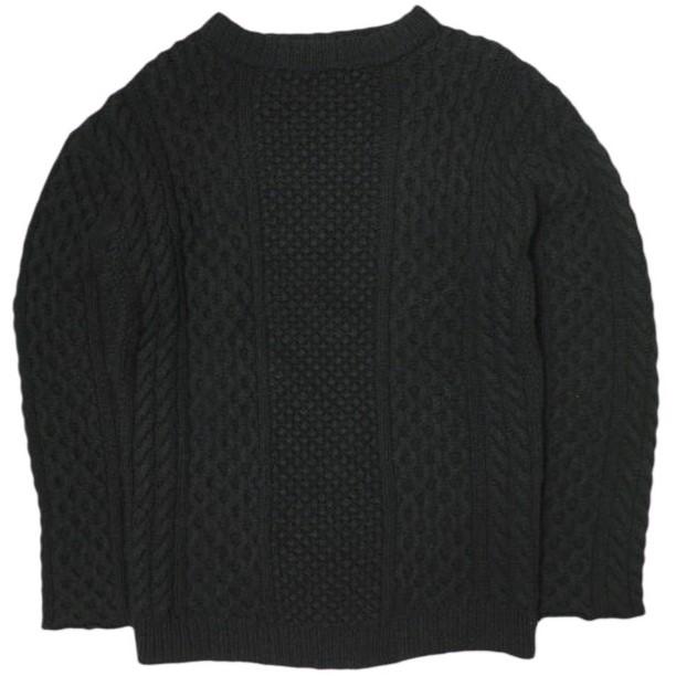 UNUSED x BEAUTY＆YOUTH アンユーズド 別注 fisherman sweater ウールフィッシャーマンニット US1075 0 ブラック セーター ケーブル g21524 | 