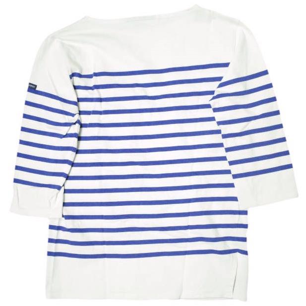 SAINT JAMES セントジェームス フランス製 NAVAL 3/4 ナヴァル ボーダーボートネック七分袖Tシャツ 1 ホワイト/コバルトブルー カットソー |  | 01