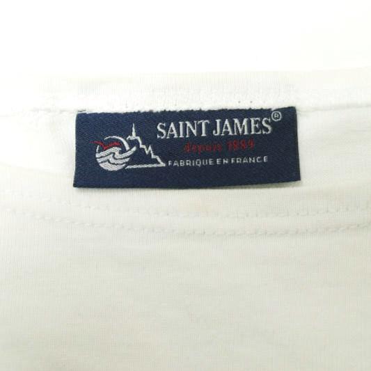 SAINT JAMES セントジェームス フランス製 NAVAL 3/4 ナヴァル ボーダーボートネック七分袖Tシャツ 1 ホワイト/コバルトブルー カットソー |  | 02