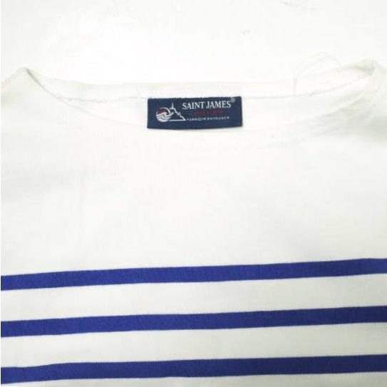 SAINT JAMES セントジェームス フランス製 NAVAL 3/4 ナヴァル ボーダーボートネック七分袖Tシャツ 1 ホワイト/コバルトブルー カットソー |  | 03