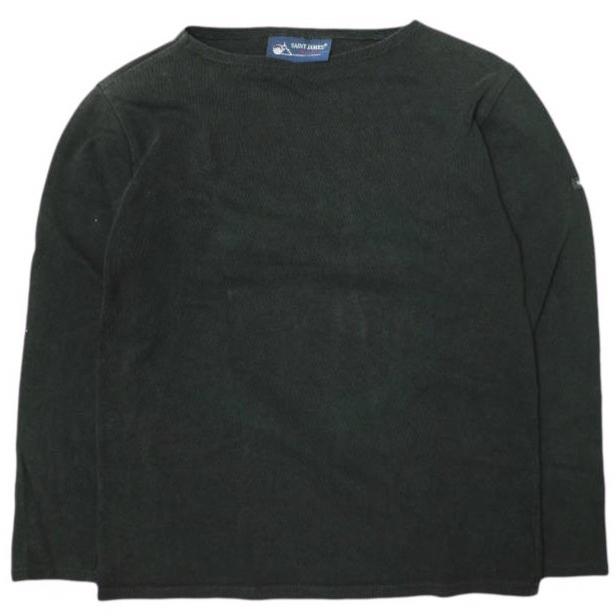 SAINT JAMES セントジェームス OUESSANT L/S SOLID ウエッソン ロングスリーブ ソリッド 1 BLACK ボートネック カットソー バスクシャツ | 